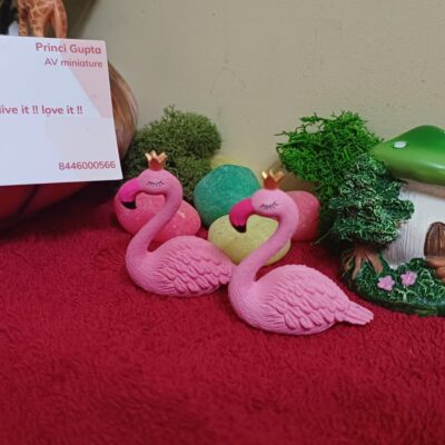 Miniature Flamingo Fairy Garden Fairy Garden Figurine (Resin Decor)