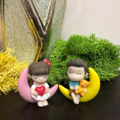 Miniature Moon Couple Fairy Garden Figurine (Resin Decor)