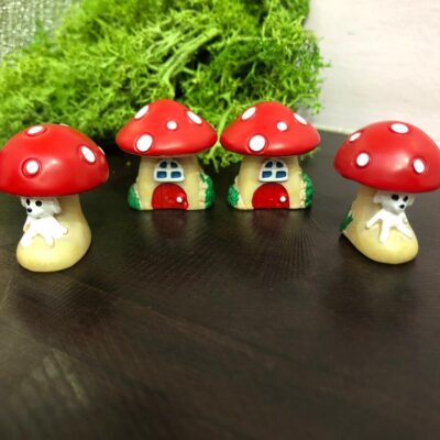 Miniature Mushroom House Fairy for Fairy Garden (Resin Decor)
