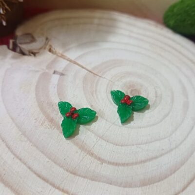 Miniature Christmas Leaf for Fairy Garden (Resin Decor)