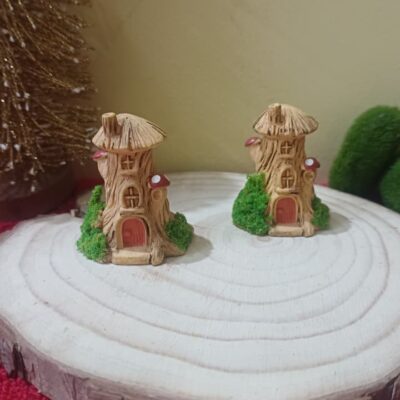Miniature Mushroom Hut for Fairy Garden (Resin Decor)