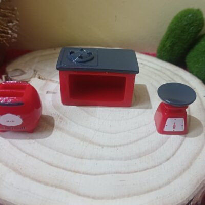 Miniature Kitchen Stove Set for Dollhouse Kitchen (Resin Decor)