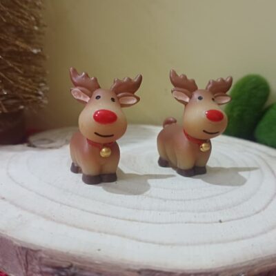 Miniature Christmas Raindeer Fairy Garden Figurine (Resin Decor)