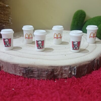 Miniature Kfc and Mcdonald Coffee Glass for Dollhouse Kitchen