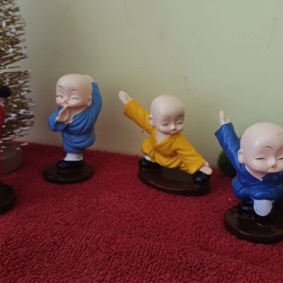 Colourful kungfu monk miniature figurines