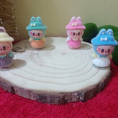 Miniature Labubu with Dunagree for Fairy Garden (Resin Decor)