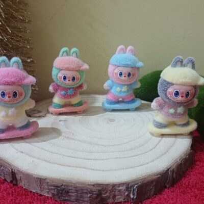 Miniature Skating Labubu for Fairy Garden (Resin Decor)