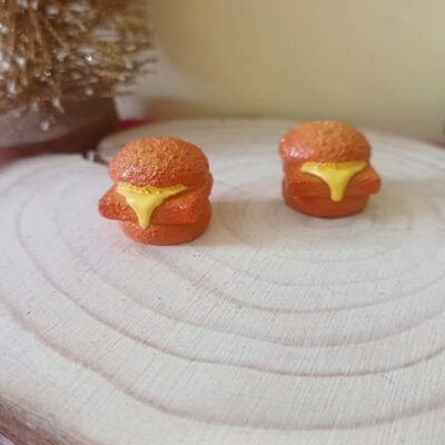 Miniature Aloo Tikki Cheese Burger for Dollhouse Kitchen (Resin Decor)