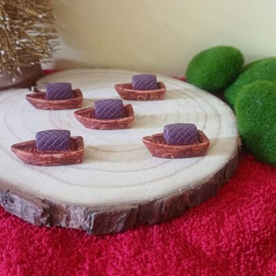 Miniature Brown Boat Mini for Fairy Garden (Resin Decor)