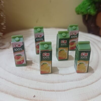 Miniature Fruit Juice Tetra Pack for Dollhouse Kitchen (Resin Decor)