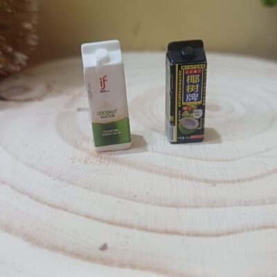 Miniature Coconut Water Tetra Pack for Dollhouse Kitchen (Resin Decor)