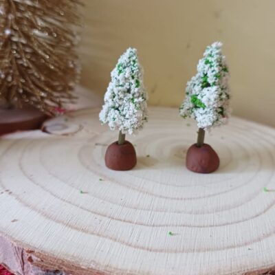 Miniature Tree Green and White Mini for Fairy Garden (Resin Decor)