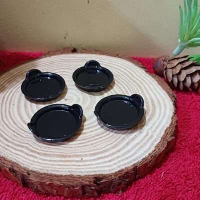 Miniature Black Tray for Dollhouse Kitchen (Resin Decor)