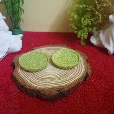 Miniature Bamboo Finish Plate for Dollhouse Kitchen (Wood Decor)