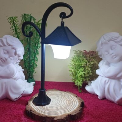 Miniature Battery Operated Lamppost for Fairy Garden (Resin Decor)
