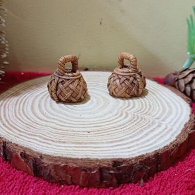 Miniature Bamboo Strip Basket for Dollhouse Kitchen (Wood Decor)