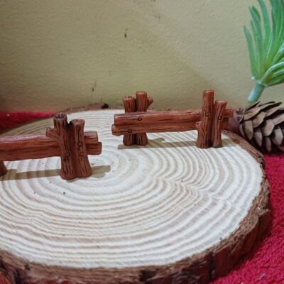 Miniature Wood Finish Log Fence for Fairy Garden
