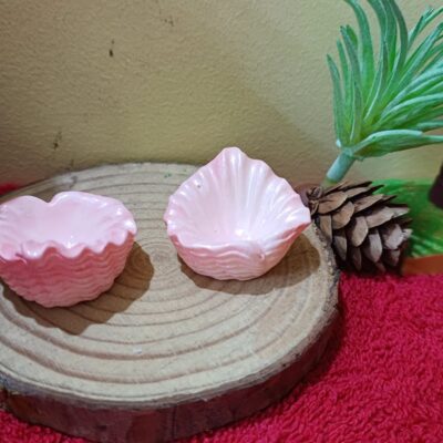 Miniature Shell Pink Leaf Style for Beach Scene (Resin Decor)