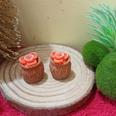Miniature Red Sweet Basket for Dollhouse Kitchen (Resin Decor)