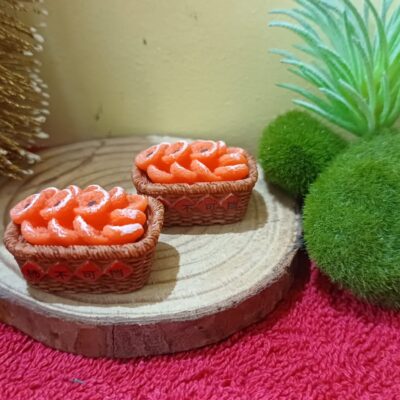 Miniature Sweet Basket for Dollhouse Kitchen (Resin Decor)