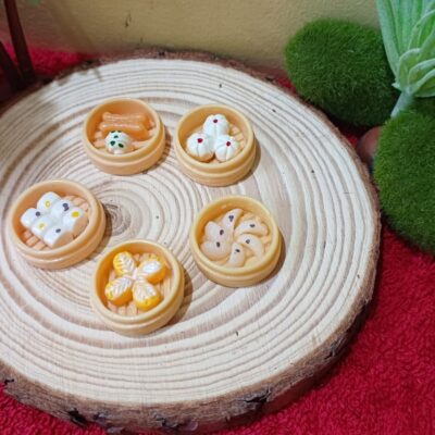 Miniature Chinese Food Basket for Dollhouse Kitchen (Resin Decor)