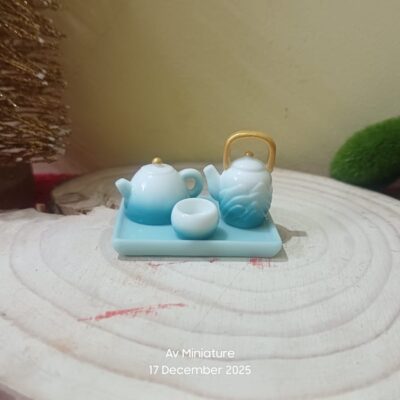 Miniature Tray and Cattle Set for Dollhouse Kitchen (Resin Decor)