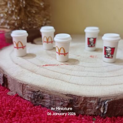 Miniature Kfc & Mcdonald Shake Glass for Dollhouse Kitchen