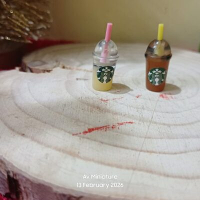 Miniature Starbucks Cold Coffee Glass for Dollhouse Kitchen