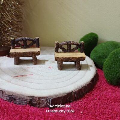Miniature Wooden Bench Small Toy for Desk & Dollhouse
