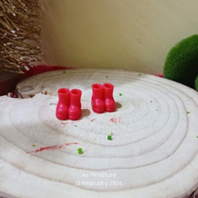 Miniature Red Boot for Fairy Garden (Resin Decor)
