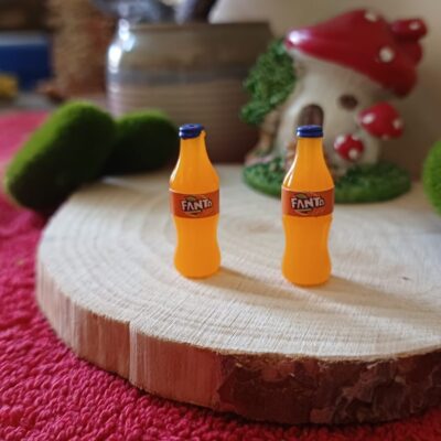 Miniature Fanta Cold Drink Bottle Accessories for Dollhouse Kitchen
