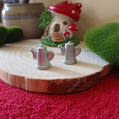 Miniature Kettle Silver Big Kitchen Accessories for Dollhouse Kitchen