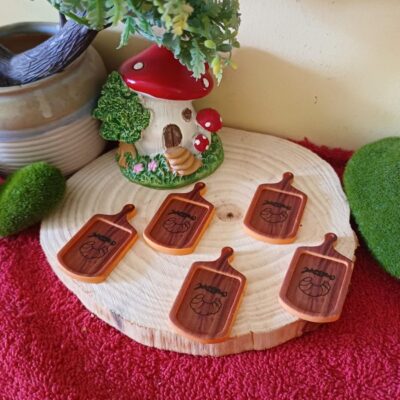 Miniature Wood Finish Board Tray Kitchen for Dollhouse Kitchen