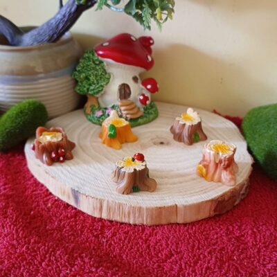 Miniature Tree Stump New Garden for Fairy Garden (Resin Decor)