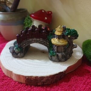 Bridge with hut and tree garden