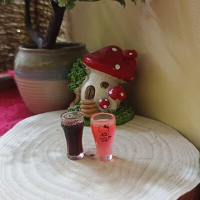 Miniature Coca Cola Glass for Dollhouse Kitchen