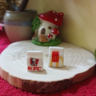 Miniature Mc Donalds and Kfc Food Pack for Dollhouse Kitchen (Resin Decor)