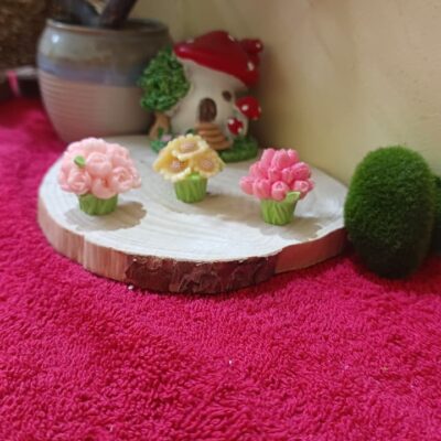 Miniature Flower Bouquet for Desk & Fairy Garden (Resin Decor)