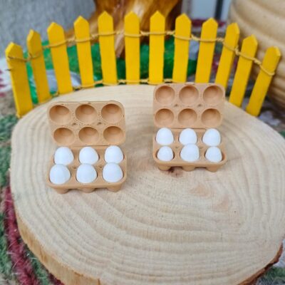 Handcrafted Egg crate miniature for fairy gardens