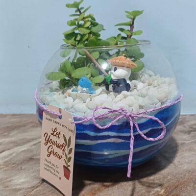 Handcrafted Peaceful Pond Retreat miniature for fairy gardens