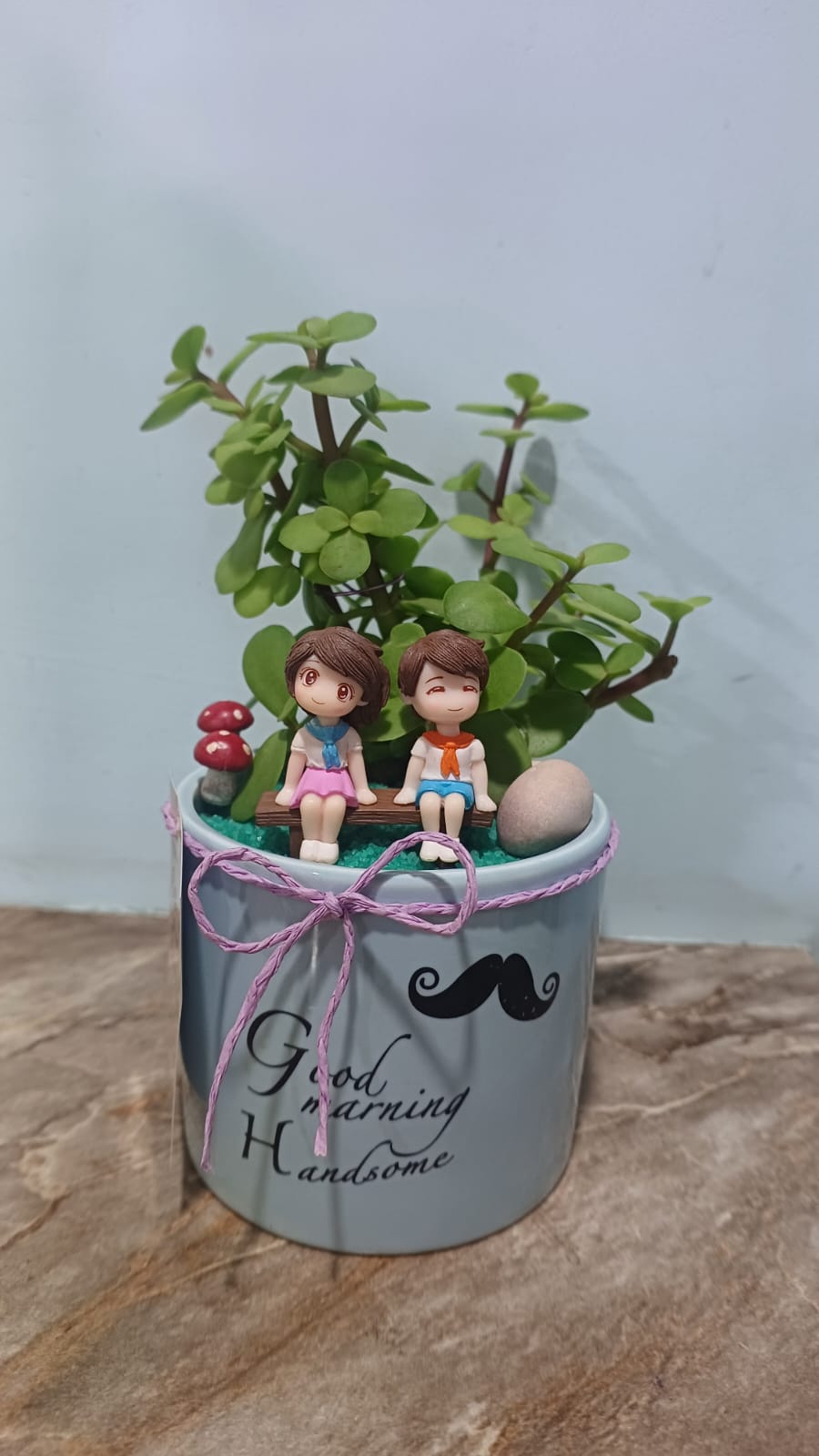 Handcrafted Together on the Little Bench miniature for fairy gardens