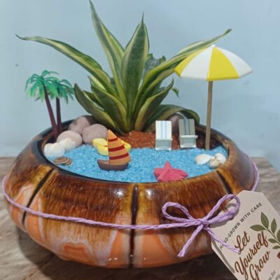 Handcrafted Beachside Bliss miniature for fairy gardens