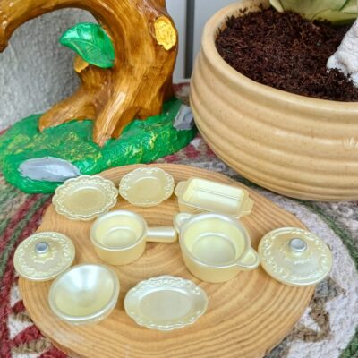 Handcrafted kitchen utensils set miniature for fairy gardens