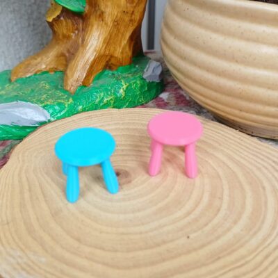 Handcrafted stool round miniature for fairy gardens