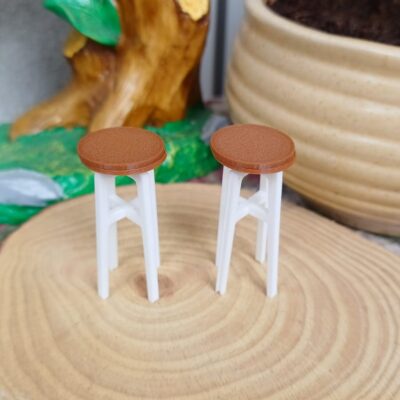 Handcrafted stool round miniature for fairy gardens