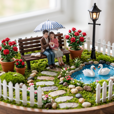 Romantic couple garden DIY miniature gift kit