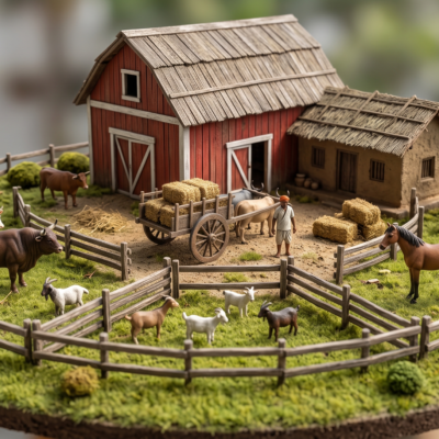 Mini farm DIY barnyard miniature kit