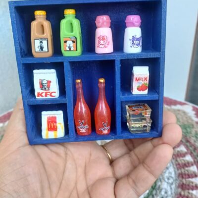 Miniature Fast Food and Drinks Fridge Magnets for Desk (Resin Decor)